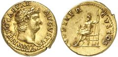 RÖMER RÖMISCHE KAISERZEIT Nero, 54 - 68 n. Chr. Aureus (7,22g). 65 - 68 n . Chr. Mzst. Rom. Vs.: IMP NERO CAESAR AVGVSTVS, Kopf mit Lorbeerkranz n. r. Rs.: IVPPITER CVSTOS, Jupiter mit Blitzbündel und