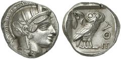 GRIECHEN ATTIKA ATHEN Tetradrachme (17,17g). Wie vorher. Starr Taf. 22f. Vs. Kratzer, vz