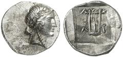 GRIECHEN LYKIEN LYKISCHER BUND Limyra Drachme (2,75g). Wie vorher. Troxell 56 (Var.); SNG Aul. 4321 (Var.). R! Rs. Stempelrisse, vz