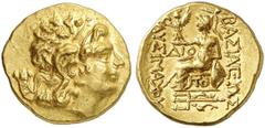 GRIECHEN THRAKISCHE KÖNIGE UND DYNASTEN Lysimachos, 305 - 281 v. Chr. Stater (8,37g). 88 - 86 v. Chr. Mzst. Tomis. Vs.: Kopf Alexander des Großen mit den Zügen von Mithradates VI. mit Diadem u. Ammons