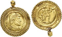 RÖMER RÖMISCHE KAISERZEIT Julian II., 360 - 363 n. Chr. Solidus (9,32g). Mzst. Sirmium. Vs.: FL CL IVLIA-NVS P P AVG, drapierte Panzerbüste mit Perlendiadem n. r. Rs.: [VIRTVS EXERCI-TVS ROMANORVM] / 