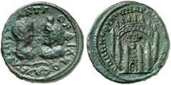 RÖMISCHE PROVINZIALPRÄGUNGEN MOESIA INFERIOR MARKIANOPOLIS Gordian III., 238 - 244 n. Chr. (12,22g). Vs.: AΥTM ANT Γ-OΡ-ΔIANOΣ AΥΓ, gepanzerte Büste des Gordian und drapierte Büste des Sarapis mit Kal