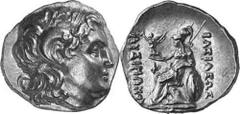 GRIECHEN THRAKISCHE KÖNIGE UND DYNASTEN Objekt-Nr.: 1201 Lysimachos, 305 - 281 v. Chr. Stater, (8,51 g.), Mzst. Chalkedon. Vs.: Kopf Alexanders d. Gr. mit Diadem und Ammonshorn n. r. Rs.: BASILEWS LUS