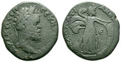 RÖMISCHE PROVINZIALPRÄGUNGEN MOESIA INFERIOR KALLATIS Septimius Severus, 193 - 211 n. Chr. AE (13,06g). D. Tête laurée de Septime Sévère à dr. R. Isis à la voile debout à dr. , la tête coiffée du basi