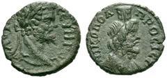 RÖMISCHE PROVINZIALPRÄGUNGEN MOESIA INFERIOR NIKOPOLIS Septimius Severus, 193 - 211 n. Chr. AE Kleinbronze (1,95g). D. Tête laurée de Septime Sévère, à dr. R. Buste drapé de Sarapis, coiffé du calatho