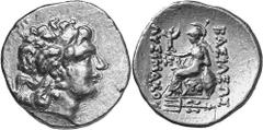GRIECHEN THRAKISCHE KÖNIGE UND DYNASTEN Objekt-Nr.: 1282 Lysimachos, 305 - 281 v. Chr. Stater (8,25 g.), 2./1. Jh. v. Chr. Mzst. Tomis. Vs.: Kopf Alexanders d. Gr. mit Diadem u. Ammonshorn n. r. Rs.: 