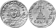 BYZANZ Objekt-Nr.: 3203 Tiberius III., 698 - 705 n. Chr. Solidus (4,48 g.), Mzst. Konstantinopel Vs.: D TIbERIVS PE AV, Büste mit Krone, Panzer, Schild u. Speer. Rs.: VICTORIA AVGY A / CONOB, Kreuz au