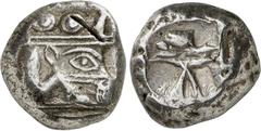 GRIECHEN LYKIEN. PHASELIS. Stater (10,87g). ca. 530 - 480 v. Chr. Vs.: Schiffsbug mit Eberprotome n. r. Rs.: Quadratisches Incusum mit zwei Querlinien und angesetztem Winkel. Heipp-Tamer 28f. Leichte 