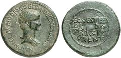 RÖMER RÖMISCHE KAISERZEIT. Nero als Caesar, 50 - 54 n. Chr. AE Sesterz (28,16g). 51 - 54 n. Chr., geprägt unter Claudius. Mzst. in Thrakien. Vs.: NERONI CLAVDIO DRVSO GERMANICO COS DESIG, drapierte Bü