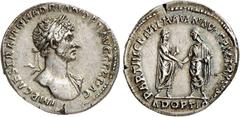 RÖMER RÖMISCHE KAISERZEIT. Hadrian, 117 - 138 n. Chr. Denar (3,01g). 117 n. Chr. Mzst. Rom. Vs.: IMP CAES TRAIAN HADRIANO OPT AVG GER DAC, belorb. Büste n. r, links drap. Rs.: PARTHIC DIVI TRAIAN AVG 