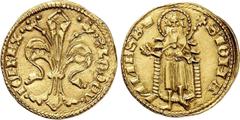 EUROPA UNGARN. Ludwig I. von Anjou, 1342 - 1382. Goldgulden oder "florin d'or" nach florentinischem Vorbild o.J., Mzst. Buda. Lilie "+LODOV. - .ICI . REX ." / Stehender Täufer, Bzz. Krone. 3,53 g. Hus