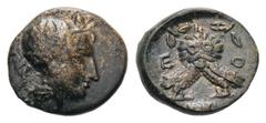 GRIECHEN ATTIKA ATHEN (2.27g). Ca. 340/335 - 322/317 v. Chr. Vs.: Kopf der Athena mit attischem Helm n. r. Rs.: ΑΘΕ, Eule mit Doppelkörper, Olivenzweige l. und r., unten Beizeichen (Kalathos?). HGC 4,