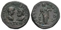 RÖMISCHE PROVINZIALPRÄGUNGEN MOESIA INFERIOR DIONYSOPOLIS Gordian III., 238 - 244 n. Chr. Gordian III., 238 - 244 n. Chr. (12.59g). Vs.: ΑΥΤ Κ Μ / ΑΝΤ ΓΟΡΔΙΑΝΟΣ ΑΥΓ, drapierte Büsten des Gordianus I. 