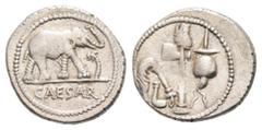 RÖMER RÖMISCHE REPUBLIK RÖMISCHE REPUBLIK NACH 211 V. CHR C. Iulius Caesar, 49 - 48 v. Chr. C. Iulius Caesar, 49 - 48 v. Chr. Denar (3.84g). Mzst.in Gallia Narbonensis oder Hispania citerior. Vs.: CAE