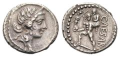 RÖMER RÖMISCHE REPUBLIK RÖMISCHE REPUBLIK NACH 211 V. CHR. C. Iulius Caesar, 47 - 46 v. Chr. C. Iulius Caesar, 47 - 46 v. Chr. Denar (3.88g). Mzst.in Afrika. Vs.: Kopf der Venus mit Stephane n. r. Rs.