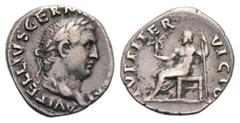 RÖMER RÖMISCHE KAISERZEIT Vitellius, 69 n. Chr. Vitellius, 69 n. Chr. Denar (3.06g). April 68 - Januar 69 n. Chr. Mzst.Rom. Vs.: A VITELLIVS GERM [IMP] AVG TR P, Kopf n. r. Rs.: IVPPITER VICTOR, Jupit