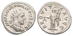 RÖMER RÖMISCHE KAISERZEIT Philipp I. Arabs, 244 - 249 n. Chr. Philipp I. Arabs, 244 - 249 n. Chr. Antoninian (3.84g). 244 - 247 n. Chr. Mzst.Antiochia. Vs.: IMP M IVL PHILIPPVS AVG, drapierte Panzerbü
