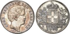 EUROPA GRIECHENLAND. MYTILENE. Otto I., 1832-1862. 1 Drachme 1832 (geprägt 1842/43), Athen. Karamitsos 102. Divo 12a. KM 15. 4,49 g. Selten in dieser Erhaltung. Herrliche Patina. Winzige Kratzer, fast