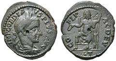 RÖMISCHE PROVINZIALPRÄGUNGEN THRAKIEN. DEULTUM. Gordian III., 238 - 244 n. Chr. AE (5,55g). Vs.: IMP GORDIAN-VS PIVS AVG, drapierte Büste mit Lorbeerkranz n. r. Rs.: CO - FL PA C DEV/LT, Jupiter mit Z