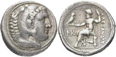 GRIECHEN MAKEDONISCHE KÖNIGE. Alexander III. der Große, 336 - 323 v. Chr. Tetra­drachme (16,88g). Um 294 - 290 v. Chr. Mzst. Amphi­polis. Vs.: Kopf des Herakles im Löwenskalp n. r. Rs.: ΑΛΕΞΑΝΔΡΟΥ, Ze