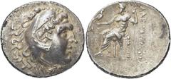 GRIECHEN MAKEDONISCHE KÖNIGE. Alexander III. der Große, 336 - 323 v. Chr. Tetra­drachme (15,99g). ca. 201/200 v. Chr. Mzst. Aspendos. Vs.: Kopf des Herakles mit Löwenfell nach r. Rs.: ΑΛΕΞΑΝΔΡΟΥ, Zeus