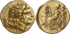 GRIECHEN THRAKISCHE KÖNIGE UND DYNASTEN Objekt-Nr.: 69 Lysimachos, 305 - 281 v. Chr. Stater (8,26 g.), ca. 89 - 72 v. Chr. Mzst. Tomis. Vs.: Kopf Alexanders d. Gr. mit Diadem und Ammonshorn nach r. Rs