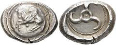 GRIECHEN LYKIEN. DYNASTEN. Khinakha (?). Stater (9.89g). ca. 460 - 440 v. Chr. Vs.: N. l. fliegender Pegasos auf Rundschild, darunter Punkt. Rs.: Triskeles in rundem Incusum, darum schmaler Perlkranz.