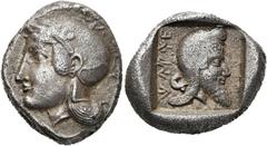 GRIECHEN LYKIEN. DYNASTEN. Kherei. Stater (8.34g). 430 - 400 v. Chr. Mzst.Xanthos. Vs.: Kopf der Athena mit lorbeergeschmücktem attischen Helm n. l. Rs.: 'kherei', Kopf des Dynasten mit Kyrbasia und l