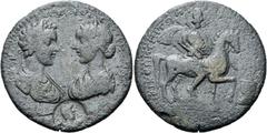 RÖMISCHE PROVINZIALPRÄGUNGEN RÖMISCHE PROVINZIALPRÄGUNGEN KARIEN. STRATONIKEIA. Caracalla und Plautilla, 202 - 211 n. Chr. Medaillon (20.25g). Magistrat Claudius Nikephoros Dionysios, zweimal Prytane,