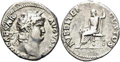 RÖMER RÖMER RÖMISCHE KAISERZEIT Nero, 54 - 68 n. Chr. Denar (3.39g). 65 - 68 n. Chr. Mzst.Rom. Vs.: NERO CAESAR AVGVSTVS, Kopf mit Lorbeerkranz n. r. Rs.: IVPPITER CVSTOS, Jupiter thront mit Blitzbünd