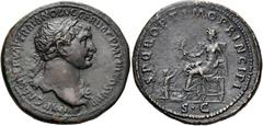 RÖMER RÖMER RÖMISCHE KAISERZEIT Trajan, 98 - 117 n. Chr. Sesterz (25.59g). ca. 106 - 107 n. Chr. Mzst.Rom. Vs.: IMP CAES NERVAE TRAIANO AVG GER DAC P M TR P COS V P P, Büste mit Lorbeerkranz u. Aegis 