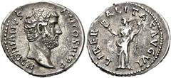 RÖMER RÖMER RÖMISCHE KAISERZEIT Hadrian, 117 - 138 n. Chr. Denar (3.10g). 133 - 135 n. Chr. Mzst.Rom. Vs.: HADRIANVS AVG COS III P P, Kopf n. r. Rs.: LIBER-ALITAS AVG VI, Liberalitas mit Abakus u. Fül