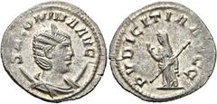 RÖMER RÖMER RÖMISCHE KAISERZEIT Salonina, ca. 254 -268 n. Chr. Antoninian (3.25g). 256 - 260 n. Chr. Mzst.Antiochia. Vs.: SALONINA AVG, drapierte Büste mit Diadem auf Mondsichel n. r. Rs.: PVDICITIA A