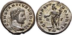 RÖMER RÖMER RÖMISCHE KAISERZEIT Constantius I. Chlorus als Caesar, 293 - 305 n. Chr. Follis (11.82g). 296 - 297 n. Chr. Mzst.Treveris. Vs.: CONSTANTIVS NOB CAES, Kopf mit Lorbeerkranz n. r. Rs.: GENIO