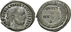RÖMER RÖMER RÖMISCHE KAISERZEIT Licinius I., 308 - 324 n. Chr. Follis (3.22g). 313 n. Chr. Mzst.Antiochia? Vs.: IMP C VAL LICIN LICINIVS P F AVG, Kopf mit Lorbeerkranz n. r. Rs.: VOTIS / V / MVLTIS / 