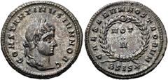 RÖMER RÖMER RÖMISCHE KAISERZEIT Constantin II. als Caesar, 317 - 337 n. Chr. Follis (3.32g). 320 - 321 n. Chr. Mzst.Siscia. Vs.: CONSTANTINVS IVN NOB C, Kopf mit Lorbeerkranz n. r. Rs.: CAESARVM NOSTR