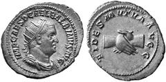 RöMER RöMISCHE KAISERZEIT No.: 521 Schätzpreis-Estimation: DM 1200,- Balbinus, 238 n. Chr. Antoninian, (4,71 g.), Mzst. Rom. Vs.: IMP CAES D CAEL BALBINVS AVG, drapierte und gepanzerte Büste des Balbi