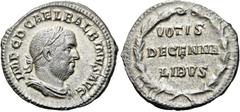 RÖMER RÖMISCHE KAISERZEIT. Balbinus, 238 n. Chr. Denar ø 19mm (3,06g). Mzst. Rom. Vs.: IMP C D CAEL BALBINVS AVG, drapierte Panzerbüste mit Lorbeerkranz n. r. Rs.: Im Lorbeerkranz VOTIS / DECENNA/LIBV