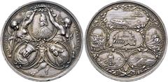 EUROPÄISCHE MÜNZEN UND MEDAILLEN ITALIEN. VENEDIG. Franz Morosini, 1688 - 1694. Silbermedaille 1687 (ab 1688), von G. Hautsch, Nürnberg. Auf die Siege der Republik Venedig gegen die Osmanen in Grieche
