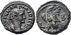 RÖMISCHE PROVIN- ZIALPRÄGUNGEN ÄGYPTEN. ALEXANDRIA. Claudius Gothicus, 268 - 270 n. Chr. Billon-Tetra­drachme ø 21mm (9,71g). Jahr 2 (= 269/70 n. Chr.) Vs.: ΑΥΤ Κ ΚΛΑ-ΥΔΙΟΣ ΣΕΒ, Panzerbüste mit Lorbee