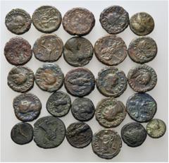 LOTS Kolonial AR. Alexandria, 3. - 4. Jh. n. Chr. Späte Tetra­drachmen (17). Außerdem diverse andere Kleinbronzen. 10 Stück! Alle mit schöner brauner Patina, ss-vz, vz VERKAUFT WIE BESEHEN, KEINE RÜCK
