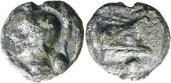 RÖMER RÖMISCHE REPUBLIK. AES GRAVE. Anonym, 225 - 217 v. Chr. AE Uncia ø 27mm (20,64g). Mzst. Rom. Vs.: Kopf der Roma mit attischem Helm n. l., dahinter eine Wertkugel. Rs.: Prora n. r., darunter eine