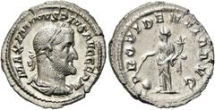 RÖMER KAISERZEIT. Maximinus Thrax, 235 - 238 n. Chr. Denar ø 20mm (3,05g). 236 n. Chr. Mzst. Rom. Vs.: MAXIMINVS PIVS AVG GERM, drapierte Panzerbüste mit Lorbeerkranz n. r. Rs.: PROVIDENTIA AVG, Provi