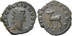 RÖMER KAISERZEIT. Gallienus (Alleinherrschaft), 260 - 268 n. Chr. Antoninian ø 21mm (3,16g). 267 - 268 n.Chr. Mzst. Rom. Vs.: IMP GALLIENVS AVG, Büste mit Strahlenkrone n. r. Rs.: DIANAE CONS AVG / Ε,