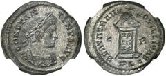 RÖMER KAISERZEIT. Constantin I., der Große, 307 - 337 n. Chr. AE Follis ø 20mm (4,79g). 321 n. Chr. Mzst. Lugdunum. Vs.: CONSTAN-TINVS AVG, Panzerbüste mit Lorbeerkranz n. r. Rs.: BEATA TRAN-QVILLITAS