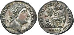 RÖMER KAISERZEIT. Constantin I., der Große, 307 - 337 n. Chr. AE Follis ø 20mm (3,21g). 328 n. Chr. Mzst. Konstantinopel. Vs.: CONSTANTI-NVS MAX AVG, nach oben blickender Kopf mit Rosettendiadem n. r.