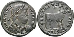 RÖMER KAISERZEIT. Julian II., 360 - 363 n. Chr. AE Doppelmaiorina ø 28mm (3,92g). Mzst. Thessaloniki. Vs.: D N FL CL IVLI-ANVS P F AVG, drapierte Panzerbüste mit Perlendiadem n. r. Rs.: SECVRITAS REI 