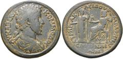 RÖMISCHE PROVINZIALPRÄGUNGEN IONIEN. SMYRNA. Commodus, 180 - 192 n. Chr. AE Großbronze ø 30mm (13,99g). Magistrat Aelius Herkleides, Prägung auf die Homonoia mit Athen. Vs.: ΑΥ ΚΑΙ Μ ΑΥΡ - ΚΟΜΜΟΔΟΣ, d