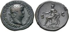 RÖMER RÖMISCHE KAISERZEIT. Nero, 54 - 68 n. Chr. AE Dupondius ø 29mm (13,03g). 66 n. Chr. Mzst. Rom. Vs.: IMP NERO CLAVD CAESAR AVG GER P M TR P P P, Kopf mit Strahlenkrone n. r. Rs.: S - C / ROMA, Ro