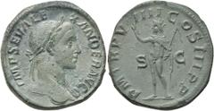 RÖMER RÖMISCHE KAISERZEIT. Severus Alexander, 222 - 235 n. Chr. AE Sesterz ø 29mm (22,04g). 230 n. Chr. Mzst. Rom. Vs.: IMP SEV ALE-XANDER AVG, Büste mit Lorbeerkranz u. Gewand auf l. Schulter n. r. R